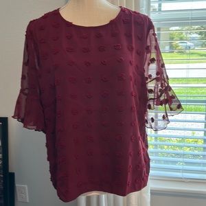 Brand  burgundy new never worn chiffon top